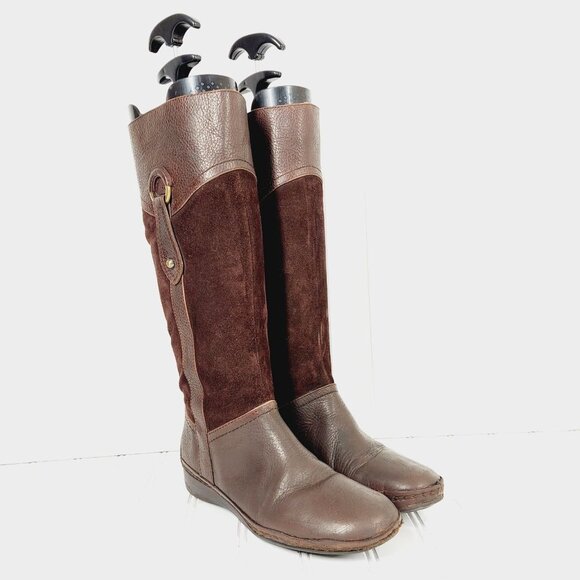 Naturalizer Causeway Brown Pebbled Leather & Suede Boots I157 - Picture 4 of 14